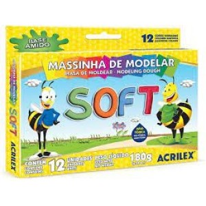 MASSA MODELAR 12 CORES ACRILEX SOFT AMIDO-CX
